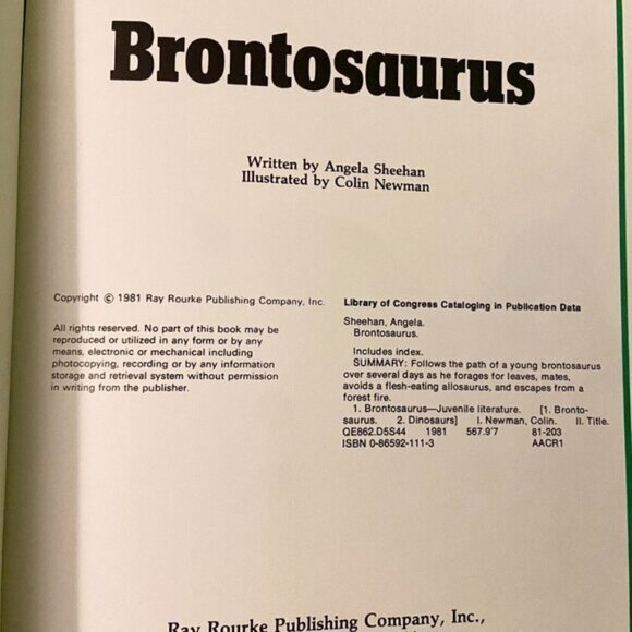 Vintage Brontosaurus by Angela Sheehan and Colin Newman Rourke Publishing - Picture 9 of 14